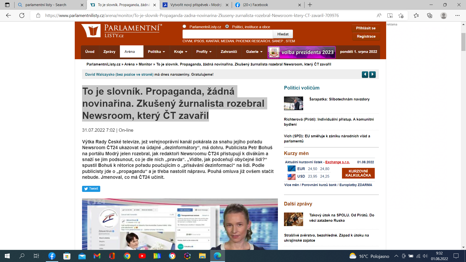 To je slovník. Propaganda, žádná novinařina. Zkušený žurnalista rozebral Newsroom, který ČT zavařil