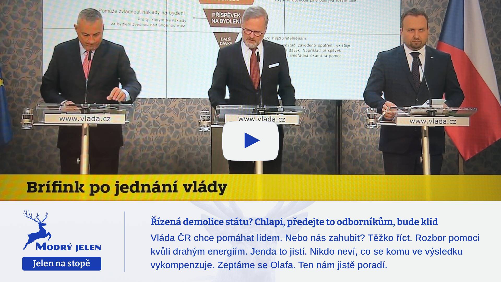 Řízená demolice státu? Chlapi, předejte to odborníkům, bude klid