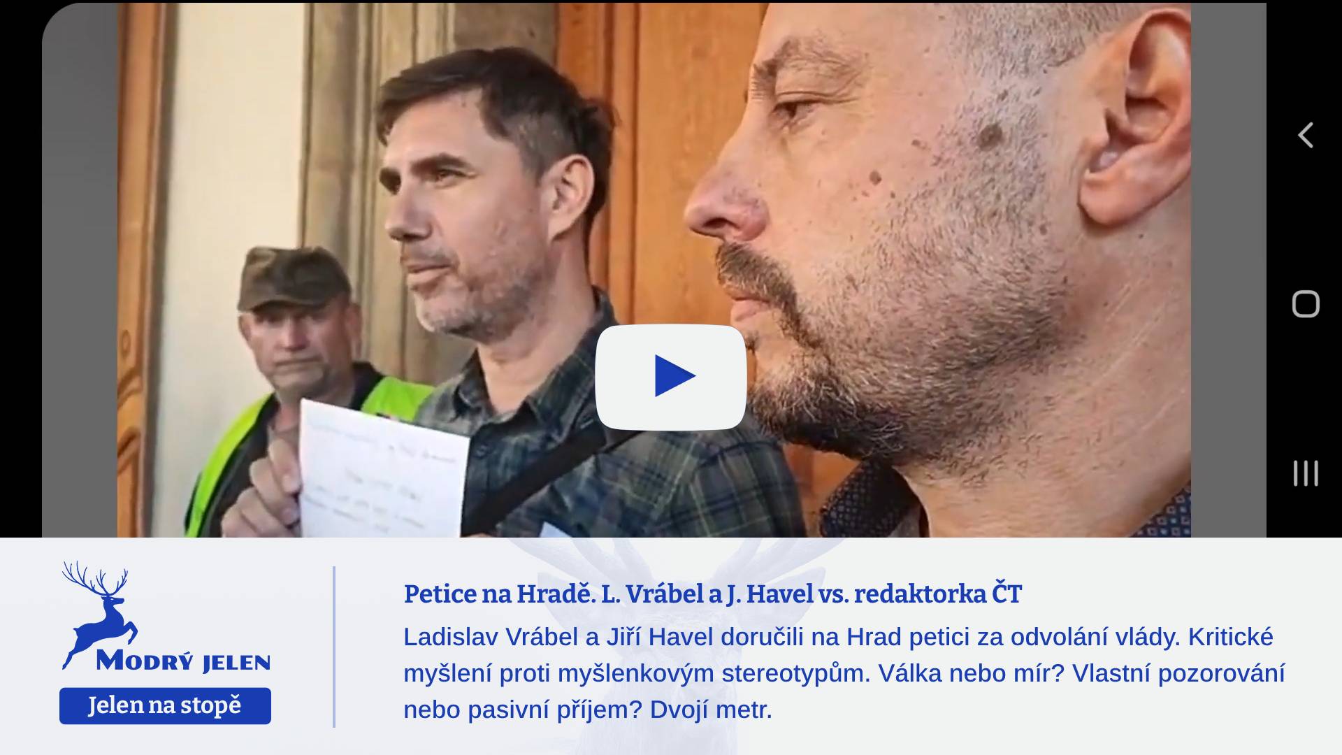 Petice na Hradě. L. Vrábel a J. Havel vs. redaktorka ČT