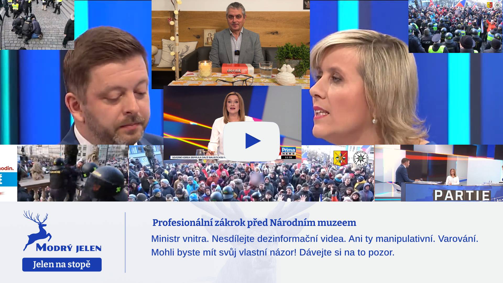 Profesionální zákrok před Národním muzeem