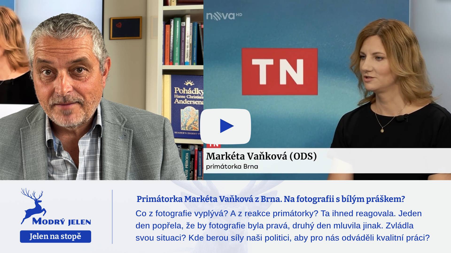 Primátorka Markéta Vaňková z Brna. Na fotografii s bílým práškem?